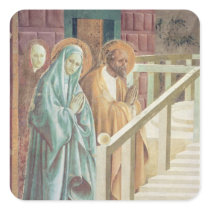 Saint Anne and Joachim at the Presentation of Square Stickers