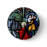Saint Barbara's Martyrdom Stained Glass Art buttons