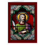 Saint Bartholomew (the Apostle) Stained Glass Art Greeting Cards