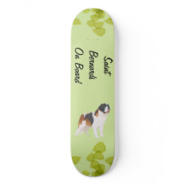 Saint Bernard ~ Green Leaves Design Skateboard Decks