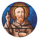 Saint Bernard of Clairvaux Stained Glass Art Sticker