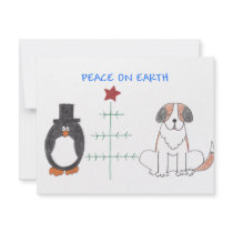 Saint Bernard Peace On Earth Personalized Invitation