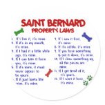 SAINT BERNARD Property Laws 2 Round Stickers