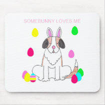 Saint Bernard Somebunny Loves Me mousepads