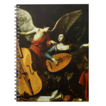 Saint Cecilia and the Angel by Carlo Saraceni Spiral Notebook