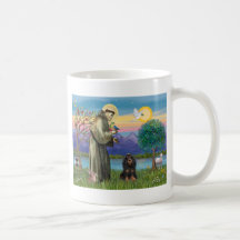 Saint Francis & Black-Tan Cocker Spaniel Coffee Mugs