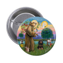 Saint Francis & Black-Tan Cocker Spaniel Pin