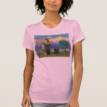 Saint Francis & Black-Tan Cocker Spaniel T-shirts