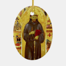 Saint Francis of Assissi Mediaeval Iconography Christmas Tree Ornament