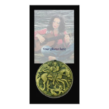 SAINT GEORGE AND DRAGON MEDALLION ,black Photo Card Template