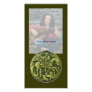 SAINT GEORGE AND DRAGON MEDALLION, green Customized Photo Card