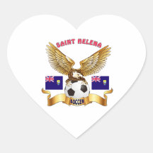 Saint Helena Football Designs Heart Sticker