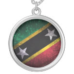 Saint Kitts and Nevis Flag Firework Personalized Necklace