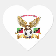 Saint Kitts and Nevis Football Designs Heart Sticker
