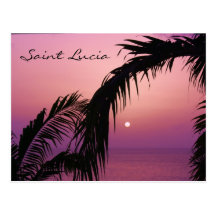 Saint Lucia Purple Paradise Sunset Post Cards