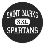 Saint Marks - Spartans - High - Wilmington Round Stickers