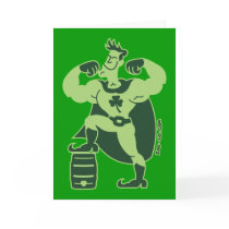 Saint Patrick's Day Beer Powered Superhero Card