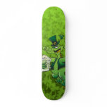 Saint Patrick's Day Crocodile Drinking Beer skateboards