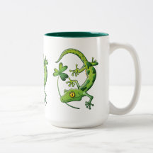 Saint Patrick's Day Gecko Coffee Mugs