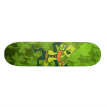 Saint Patrick's Irish Man Drinking Beer Skateboard Deck