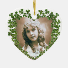 SAINT PATRICK'S SHAMROCK HEART PHOTO TEMPLATE ORNAMENTS