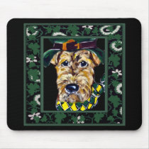Saint Patty Airedale Mouse Mat