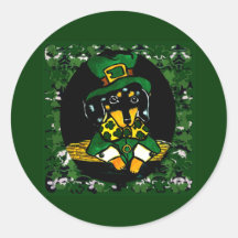 Saint Patty  Dachshund Round Sticker