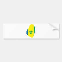 Saint Vincent Flag Map full size Bumper Stickers