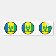 Saint Vincent Roundel quality Flag Bumper Sticker
