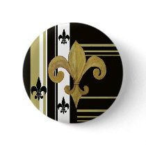 Saints Black and Gold Fleur de lis Pins
