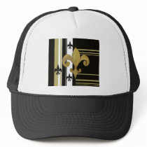 Saints Black and Gold Fleur de lis Hats