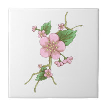 Sakura Blossoms Ceramic Tile