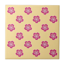 Sakura Floral Batik Blossoms Tile