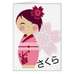 Sakura Kokeshi Card