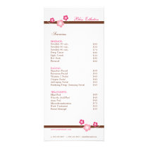 Sakura Spa Menu Template - Double Sided Personalised Rack Card