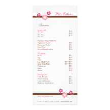 Sakura Spa Menu Template Full Colour Rack Card