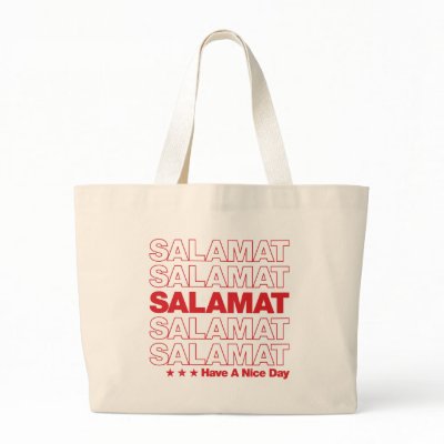 Salamat “Thank You” Grocery Bag Design - Red by visualnewbie
