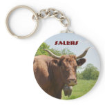 Salers cow keyring keychains