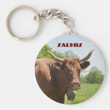 Salers cow keyring keychain