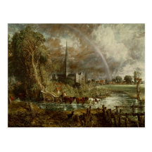 Salisbury Cathedral From the Meadows, 1831 Post Card