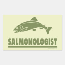 Salmon Fishing Rectangular Sticker