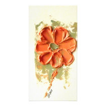 "Salmon Poppy 3"  Abstract Acrylic by Linda Powell Photo Card Template
