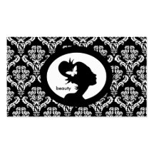 Salon Appointment Card Butterfly Woman Silhouette Business Cards