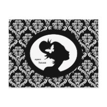 Salon Card Butterfly Woman Silhouette