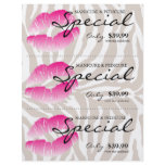 Salon Flyer Spa Lips Pink Zebra Beige