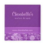 Salon Fridge Magnet Spa floral damask purple
