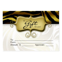 Salon Gift Card Spa Zebra Animal Gold Black 2