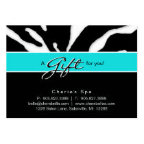 Salon Gift Card Zebra Animal Lips Blue