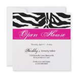 Salon Invitation Open House Ad Zebra Pink