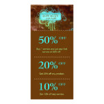 Salon Marketing Cards Blue Brown Grunge Floral rack cards